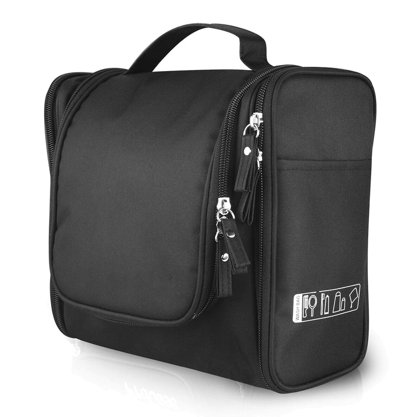 Polyester Toiletry Cosmetic Makeup Bag For Women, Travel Organizer Waterproof Shower Wash Bag, Travel Kit Pack With Hanging Hook, Travel Essentials Pouch